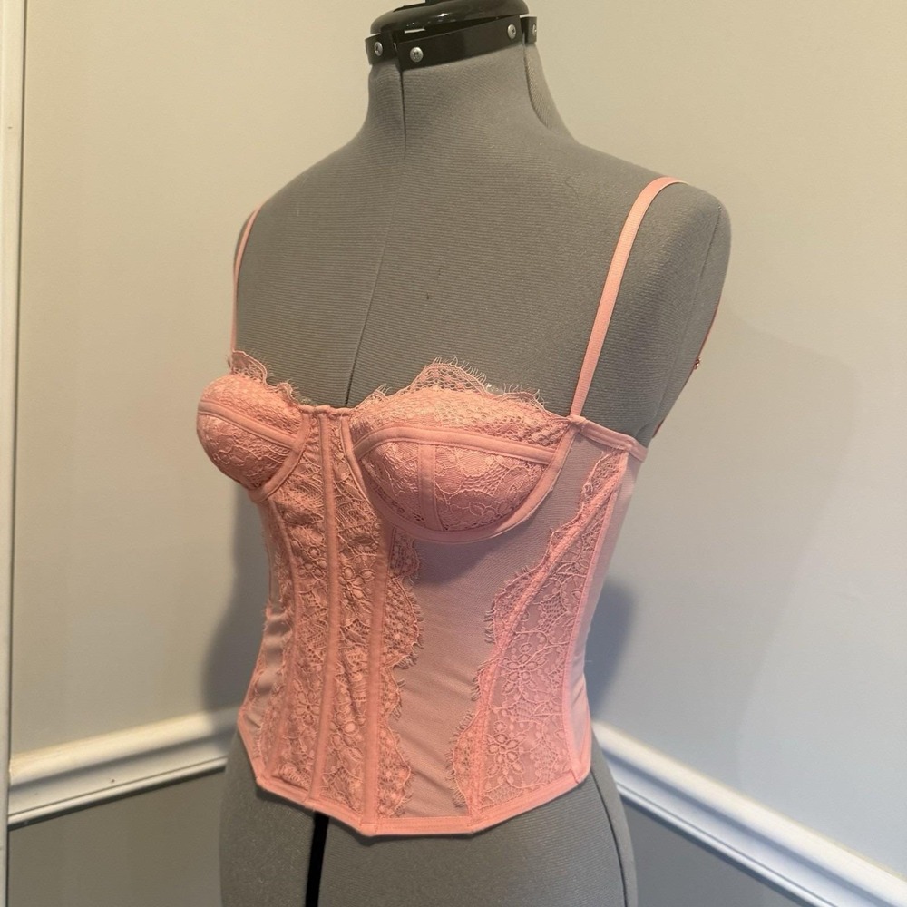 Urban Outfitters Out From Under Modern Love Corset Pink Size Medium - Picture 7 of 8